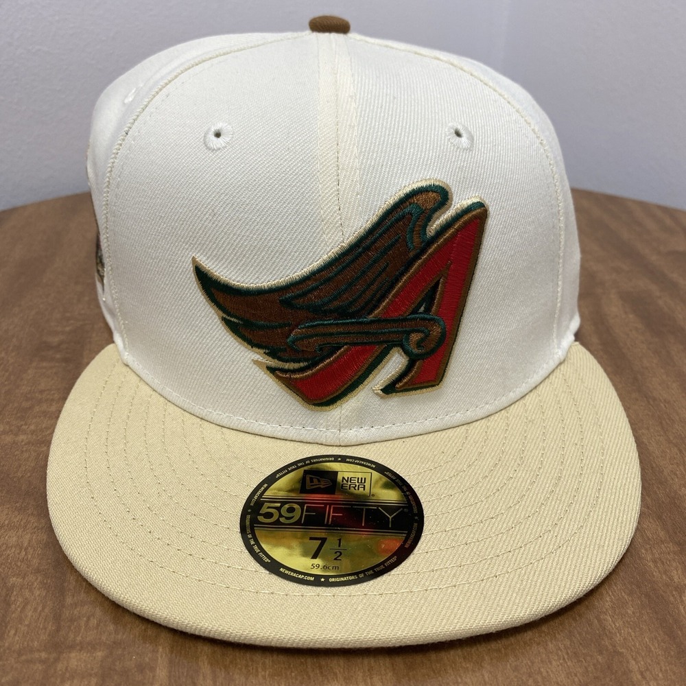 New Era Anaheim Angels Eggnog Pack 59FIFTY Fitted Hat Cap 40th Year Patch 7 1/2
